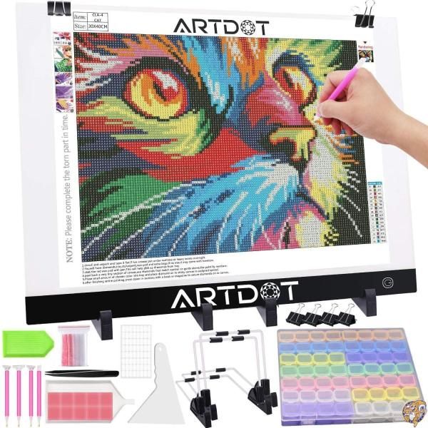 ARTDOT (アートドット) A3 & A4 ライトパッド ダイヤモンドペインティング用 USB電源 ライトボードキット 明るさ調節可能 送料無料