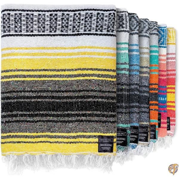 Mexican blanket Authentic Falsa Thick Soft WovenアクリルSerape forヨガまたはas 送料無料