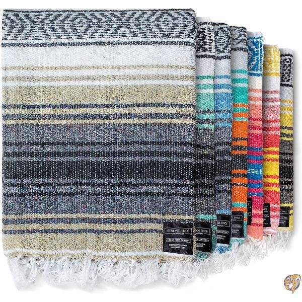 Mexican blanket Authentic Falsa Thick Soft WovenアクリルSerape forヨガまたはas 送料無料