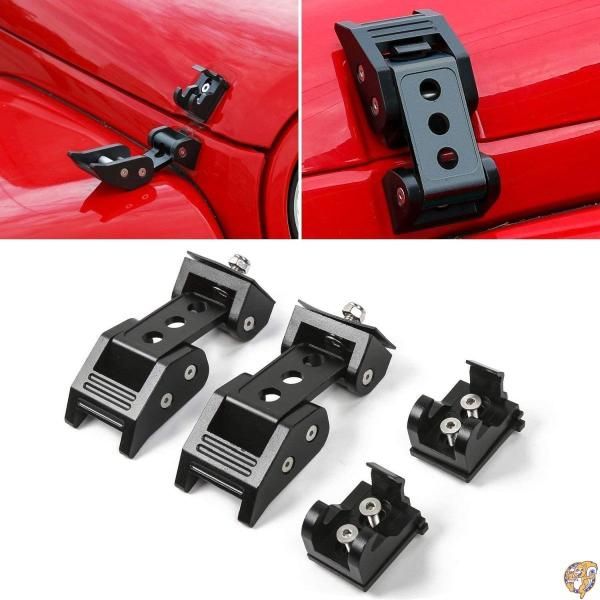 【クーポン配信中】rt-tczブラックロックフードロックキャッチラッチキットJeep Wrangler JK 2007 - 2017年の ブラック 送料無料