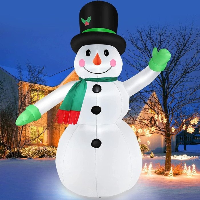 【クーポン配信中】Thanger 7 FT(2.1m) クリスマス インフレータブル スノーマン デコレーション 雪だるま マフラー 帽子 ライト 照明 飾り 装飾 かわいい Christmas Xmas お店 店舗 パーティー イベント イルミネーション 飾り付け アメリカ輸入品 送料無料