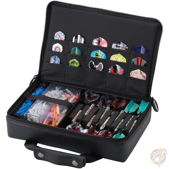 楽天市場】Casemaster ザ プロ レザーレット ダーツケース ポケット15