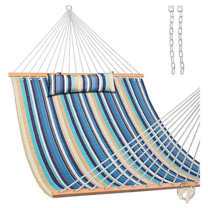 【クーポン配信中】ダブルハンモック キルティング 3.6m 枕付き 屋外 庭 2人用 HMQFH11N-VC Lazy Daze Hammocks|パームスアメリカ