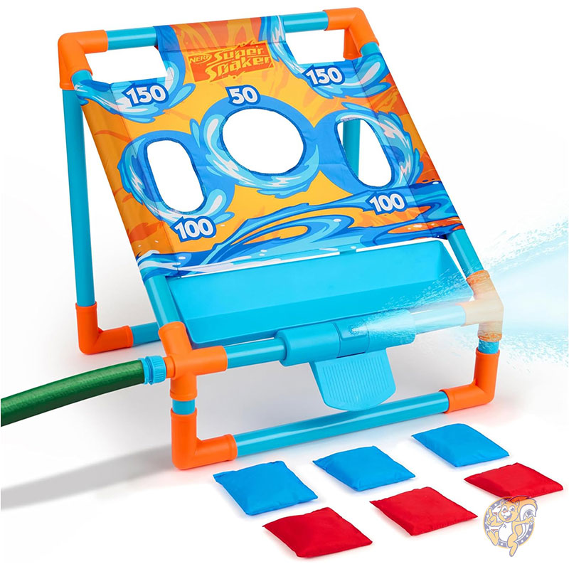 【クーポン配信中】スーパーソーカー トス&スプラッシュ コーンホールセット 子供向けビーンバッグトスゲーム 水遊び遊具 SOAK-7246 NERF