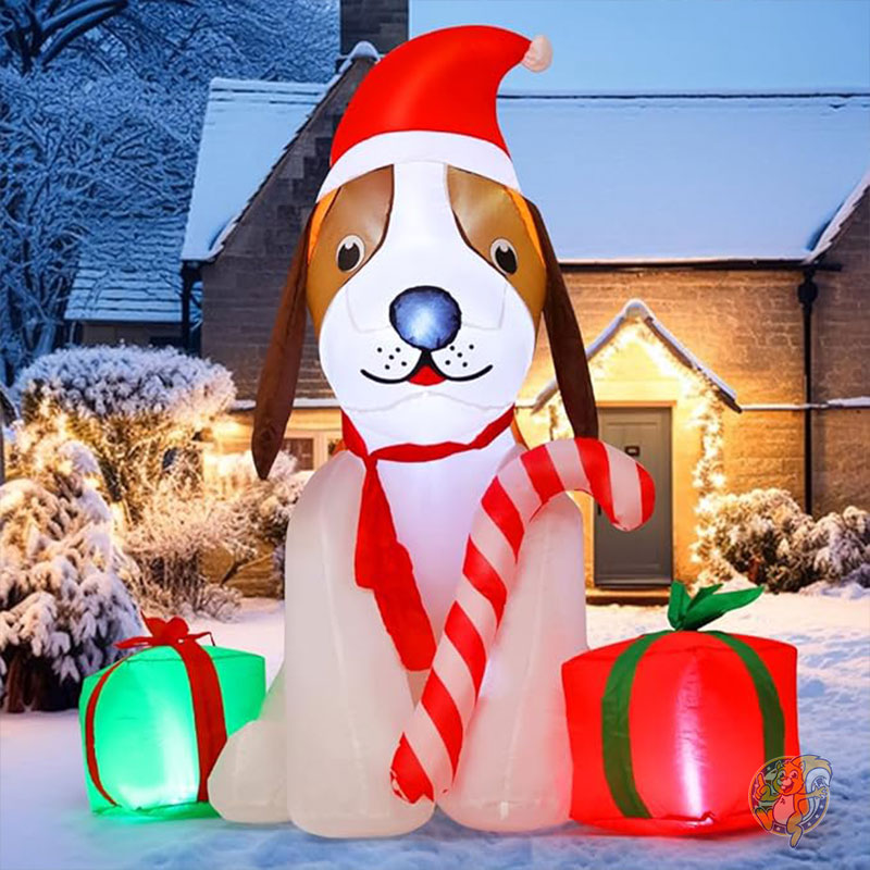 クリスマス インフレータブル ドッグ 1.5m 犬 屋外装飾 ギフトボックス付き 付き クリスマスデコレーション GOOSH グーシュ