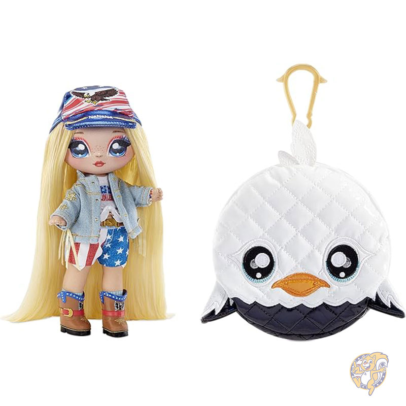 【クーポン配信中】Na! Na! Na! サプライズ グラム シリーズ 2 エリカ フェザートン 鷲にインスパイアされた 19cm ファッション ドール ブロンドの髪と鷲の財布付き ナナナサプライズ 着せ替え人形