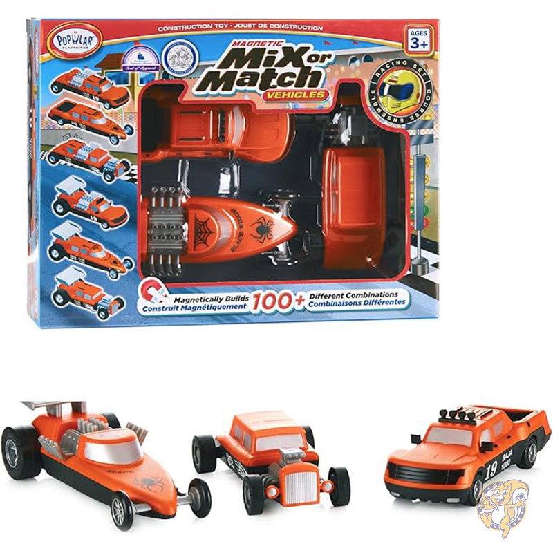 【クーポン配信中】マグネットおもちゃセット レースカー 磁石式おもちゃ 車 POPULAR PLAYTHINGS