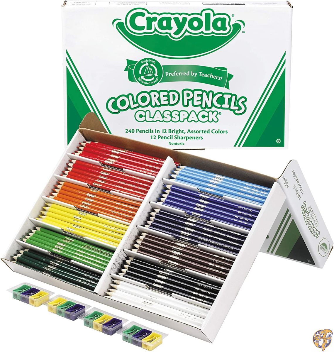 Colored Woodcase Pencil Classpack, 3.3 mm, 12 Assorted Colors/Box 送料無料