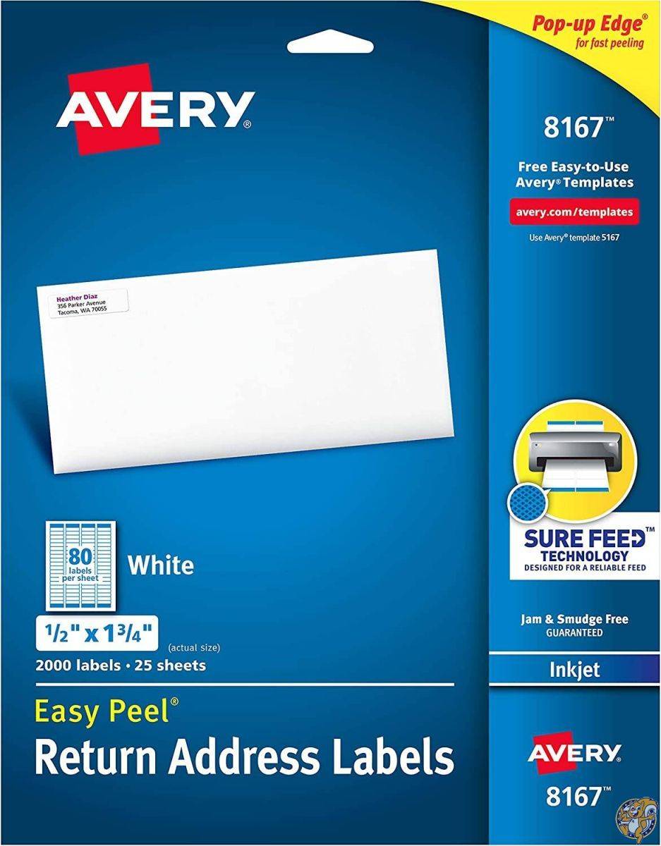 【クーポン配信中】Avery Easy Peel Return Address Labels for Inkjet Printers, 0.5 x 1.75