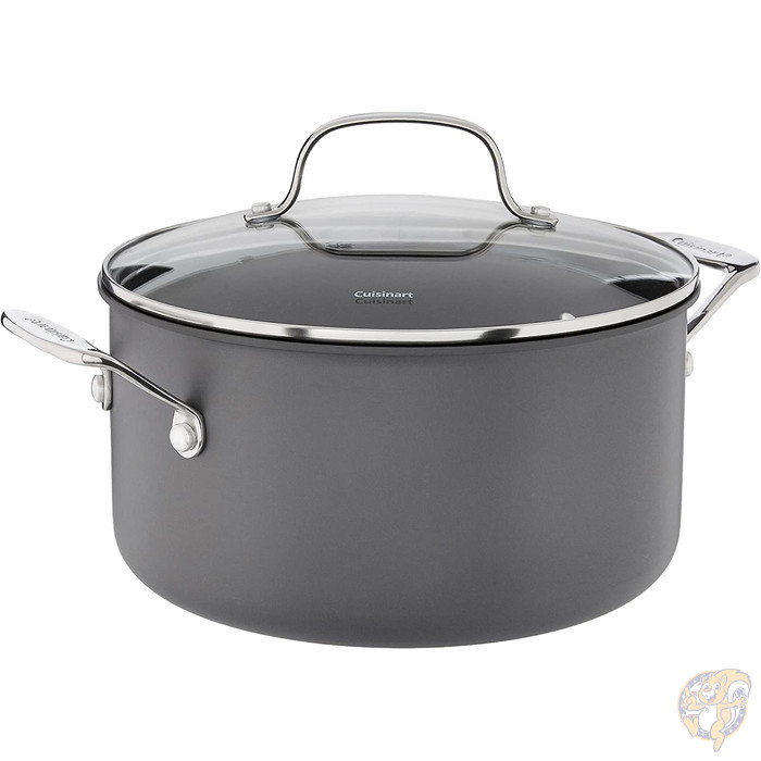 クイジナート Cuisinart クラシック ノンスティック 6クォート(5.6リットル) 鍋 蓋つき 黒 送料無料