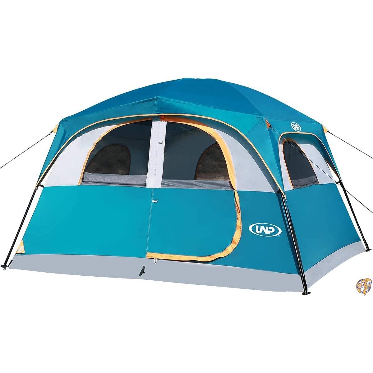 【25日最大4000円クーポン】UNP Tents 6人用 防水 防風 簡単設置 二層 ファミリーキャンプテント メッシュドア1つ 大型メッシュ窓5つ - 10フィート x 送料無料|パームスアメリカ