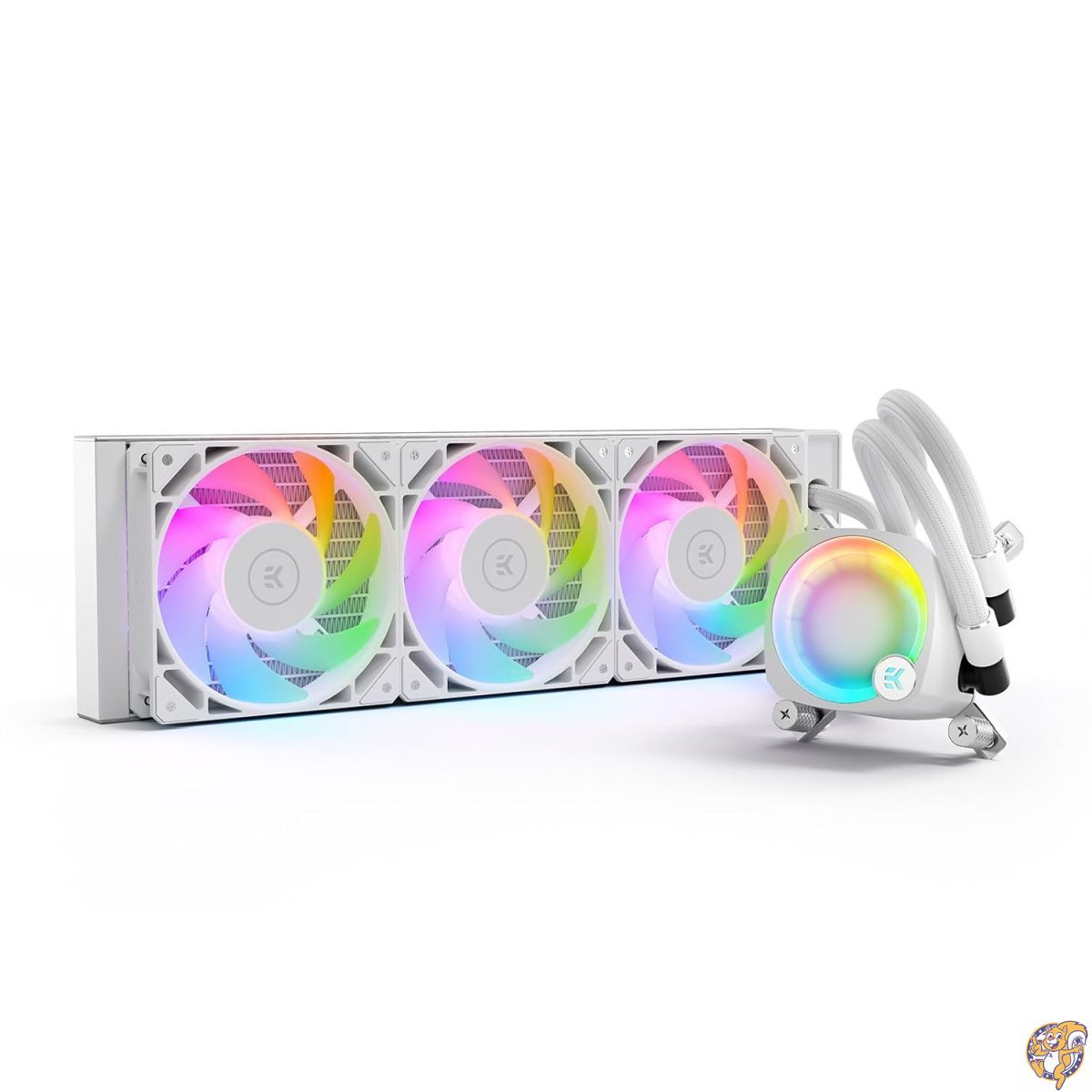 EKWB EK-Nucleus AIO CR360 Lux D-RGB - White オールインワン 簡易水冷 CPUクーラー FPTファン付き 120mmファン 最新のIntel & AMD CPUに対応 水冷コンピュータパーツ