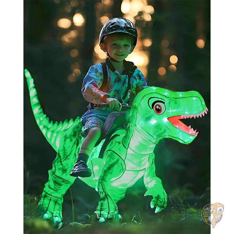 【クーポン配信中】ハロウィン 子供用 大人用 インフレータブルコスチューム ハロウィーン クリスマス パーティー用 LED ライト付き恐竜 T-REX コスチューム bDDeDD｜パームスアメリカ