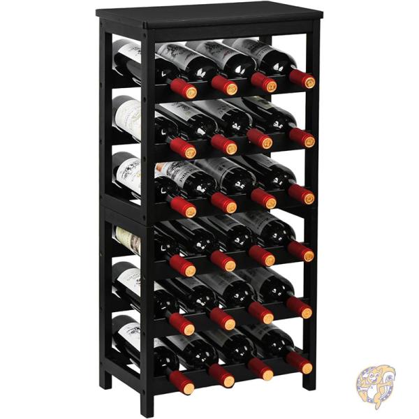 【クーポン配信中】ワインラック 自立式 6段ディスプレイ ワインストレージシェルフ テーブルトップ付き 24ボトル 竹製 VAS010 VASMIA｜パームスアメリカ