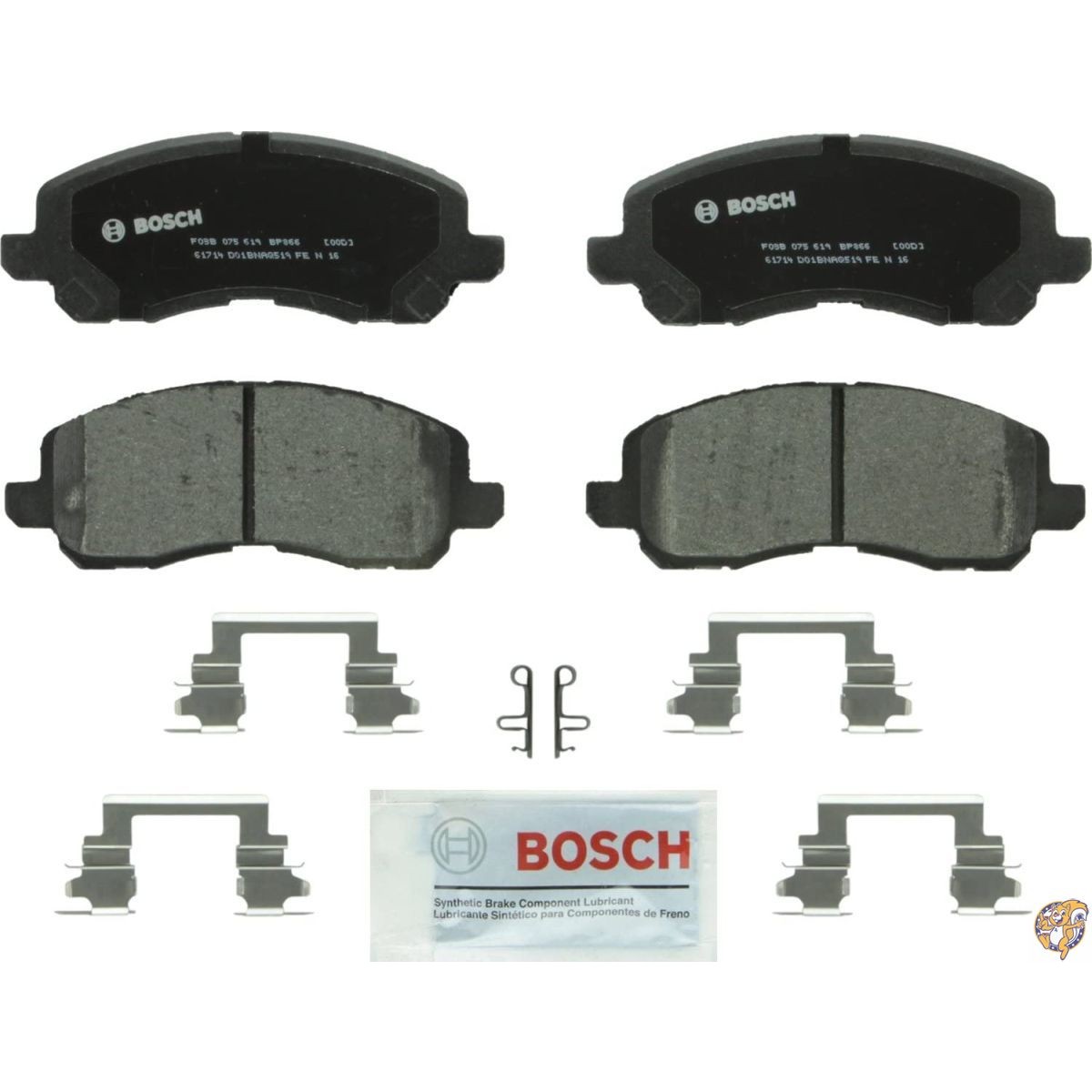 Bosch BP866 QuietCast プレミアム セミメタリック ディスクブレーキパッドセット 対応車種: クライスラー 200 セブリング 送料無料