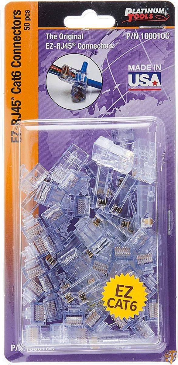 プラチナツール180 0613 50個のEz-RJ45 CAT6コネクタその他