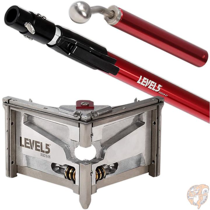 【クーポン配信中】LEVEL5 8.8cm コーナーフィニッシャー + 拡張ハンドル プロ品質 アングルヘッド ツール ドライウォール 4-538