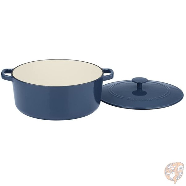 クイジナート 鋳鉄 両手鍋 6.6L(7qt) エナメル 鋳物ホーロー ラウンド型 キャセロール Provencial Blue