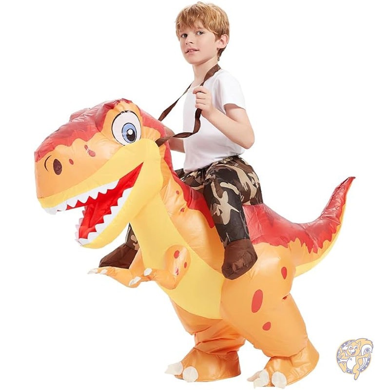 【クーポン配信中】恐竜コスチューム ハロウィン インフレータブル 7～ 子供用 恐竜 膨らませる ダイナソーコスチューム オレンジ 仮装 ハロウィーン パーティー用 ダイナソー エアコス クリスマス 子ども 子供 アメリカ輸入｜パームスアメリカ