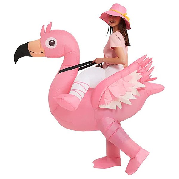 【クーポン配信中】One Casa エアコス 大人用 フラミンゴ 空気で膨らむコスチューム 鳥 ピンク ハロウィン イベント 仮装 衣装 パーティー 人気 送料無料