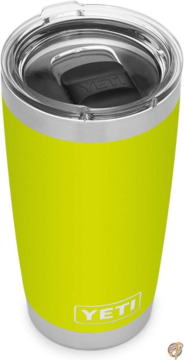 【ポイント2倍!15日】YETI Rambler 20オンス タンブラー ステンレススチール 真空断熱 MagSlider Lid Chartreuse
