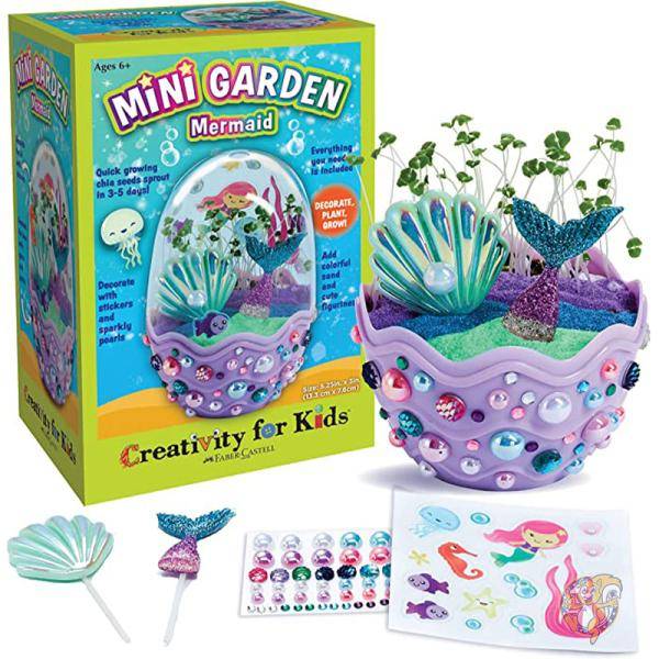 【クーポン配信中】Creativity for Kids 子供用おもちゃ 工作キット ミニ ガーデン マーメイド テラリウム 6243000