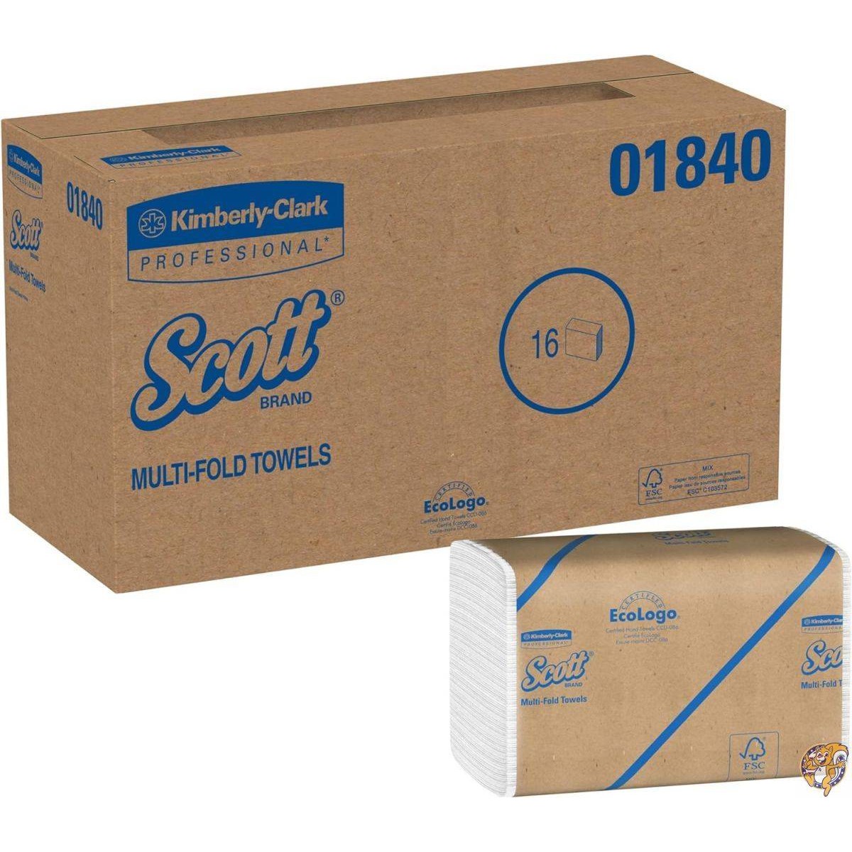 【クーポン配信中】SCOTT Multifold Paper Towels, 9 1/5 x 2/5, White, 250/Pack, 16/Carton (並行輸入品)