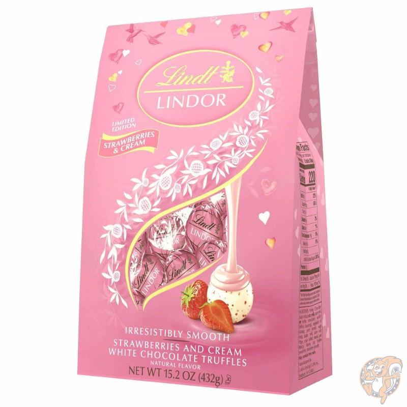 リンツ Lindt バレンタイン リンドール Lindor ストロベリー＆クリームStrawberries & Cream 15.2オンス 430g　輸入チョコ イチゴ 苺