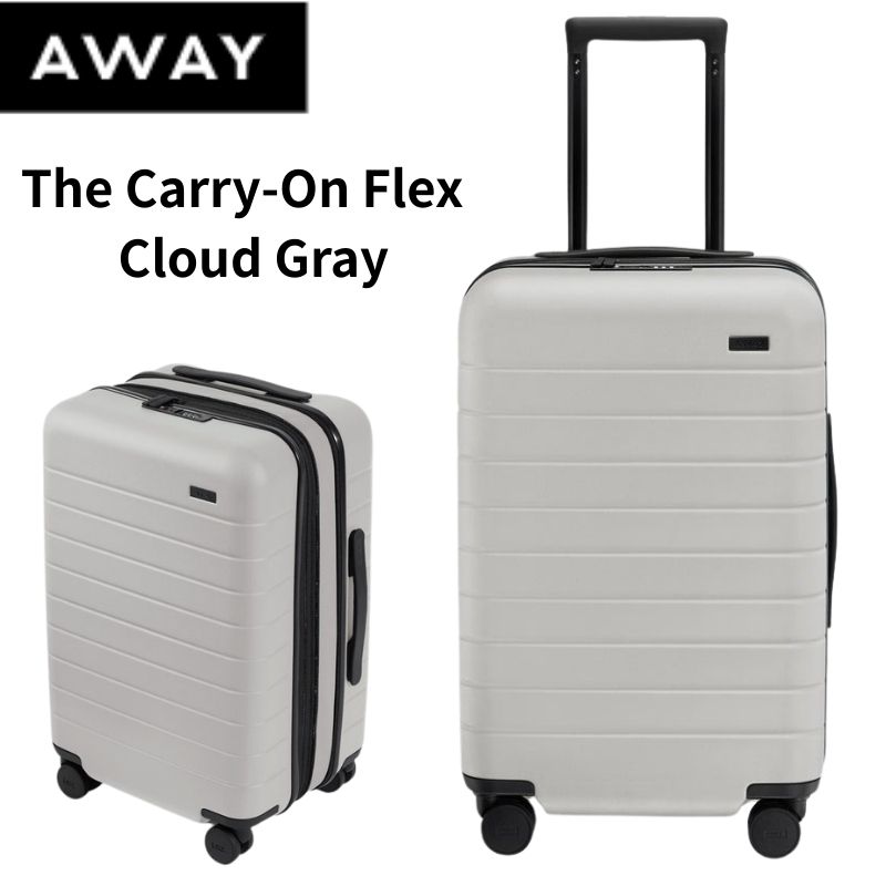 AWAY アウェイ キャリーケース キャリーオン フレックス クラウドグレー 機内持ち込み対応 拡張機能付き スーツケース 約41リットル 約47リットル 軽量 約3.6キログラム TSAロック搭載 The Carry-On Flex Cloud Gray