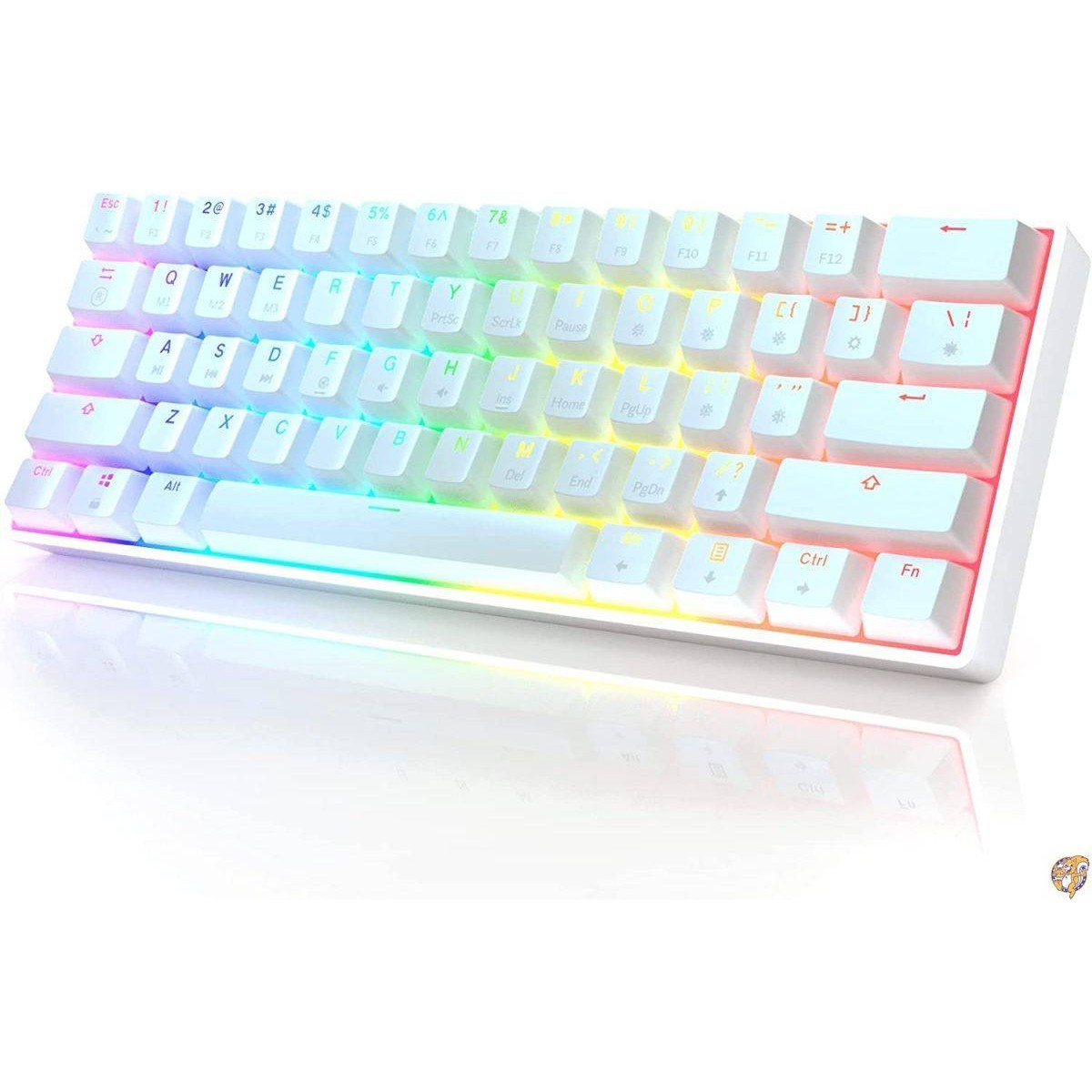 【クーポン配信中】GK61 メカニカルゲームキーボード - 61キー マルチカラー RGB イルミネート LED バックライト 有線 PC/Mac 送料無料
