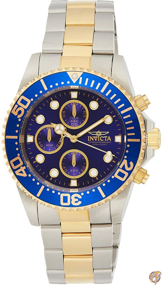 【クーポン配信中】[インビクタ] 腕時計 Pro Diver 石英 43mm ケース スチール ゴールド ステンレス鋼ストラップ 青ダイヤル 1773 メンズ 送料無料｜パームスアメリカ