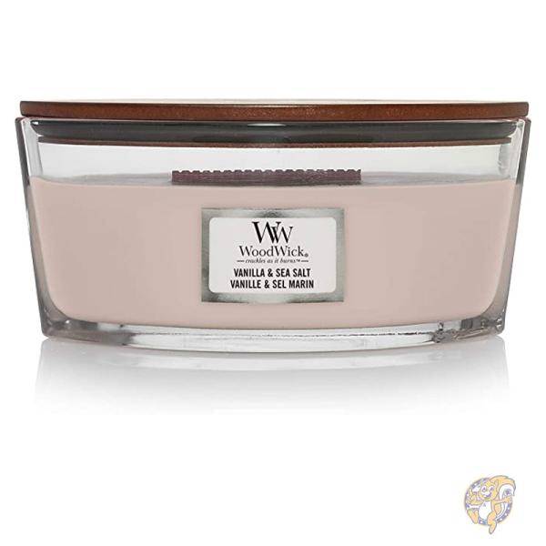 WoodWick ウッドウィック インテリア キャンドル Ellipse バニラ & シーソルト ピンク 76191