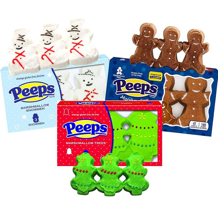 【クーポン配信中】ピープス Peeps クリスマス バラエティパック 雪だるま＆クリスマスツリー＆ジンジャーブレッドマン 3種類（各3個入り）かわいい お菓子 マシュマロ 5,903円