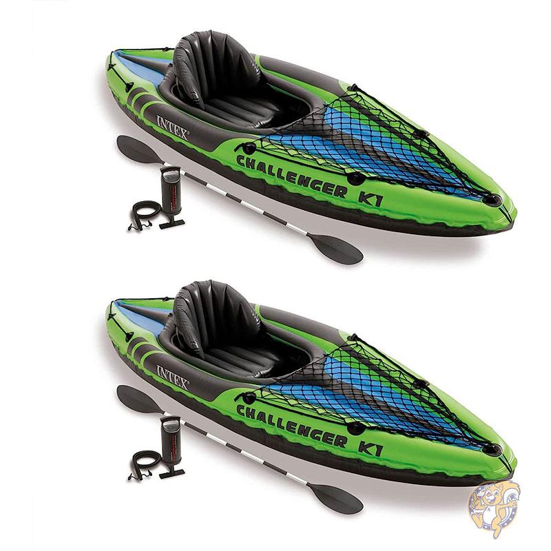 【クーポン配信中】Intex インテックス アウトドア マリンスポーツ チャレンジャー K1 カヤック 2個セット 送料無料