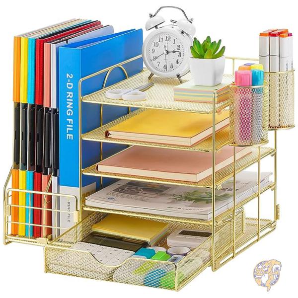 【ポイント2倍!15日】5段 レタートレイ ファイルホルダー付き Desk Organizer with File Holder Marbrasse マルブラッセ