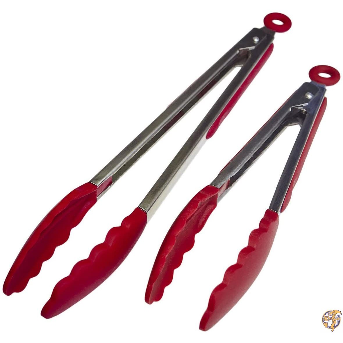 (Cherry Red) - StarPack Premium Silicone Kitchen Tongs 2 Pack (23cm & 送料無料