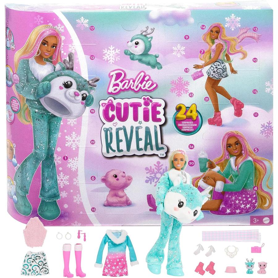 【20日最大4000円クーポン】バービー キューティー アドベントカレンダー&人形 25個 洋服 アクセサリー Barbie Cutie Reveal Advent Calendar クリスマスカウントダウン|パームスアメリカ