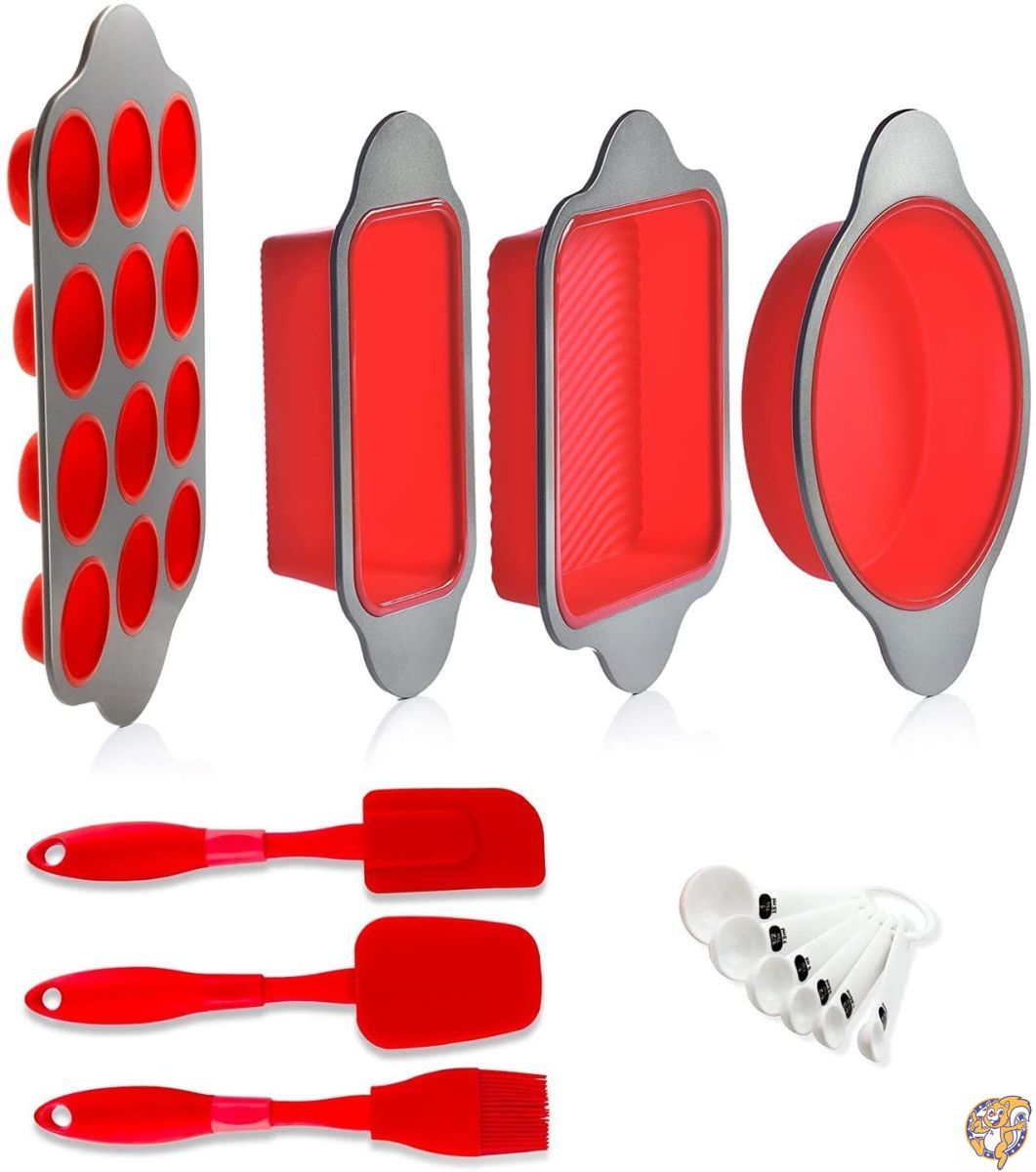 【クーポン配信中】Silicone Baking Moulds, Pans and Utensils (Set of 13) by Boxiki Kitchen 送料無料