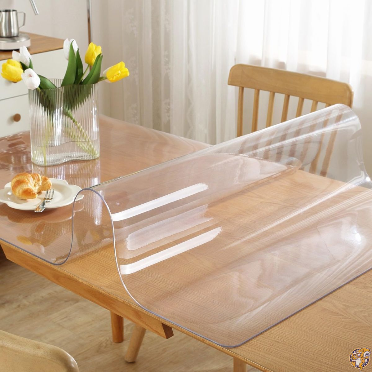 【クーポン配信中】OstepDecor クリアテーブルカバー プロテクター 75 x 135cm ダイニングルームテーブル用 厚さ1.5mm プラスチック ダイニングテーブルカバー ドレッシングテーブルマット クリアビニールテーブルトッププロテクター 家庭用｜パームスアメリカ
