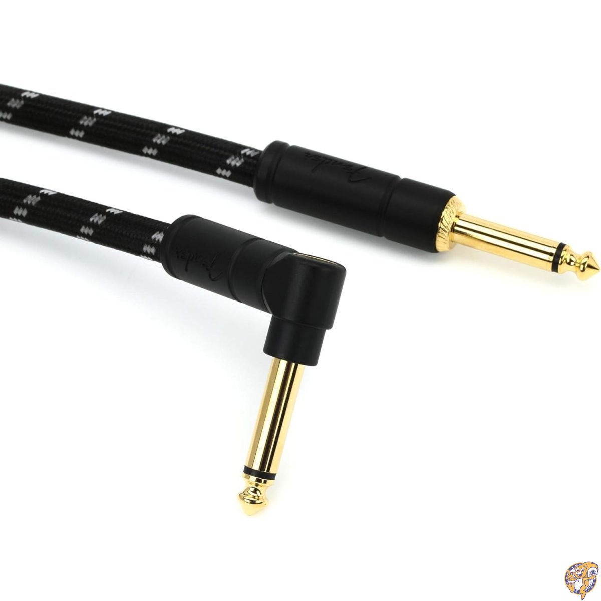 Fender シールドケーブル Deluxe Series Instrument Cable, Straight/Angle, 25', Black Tweed 08