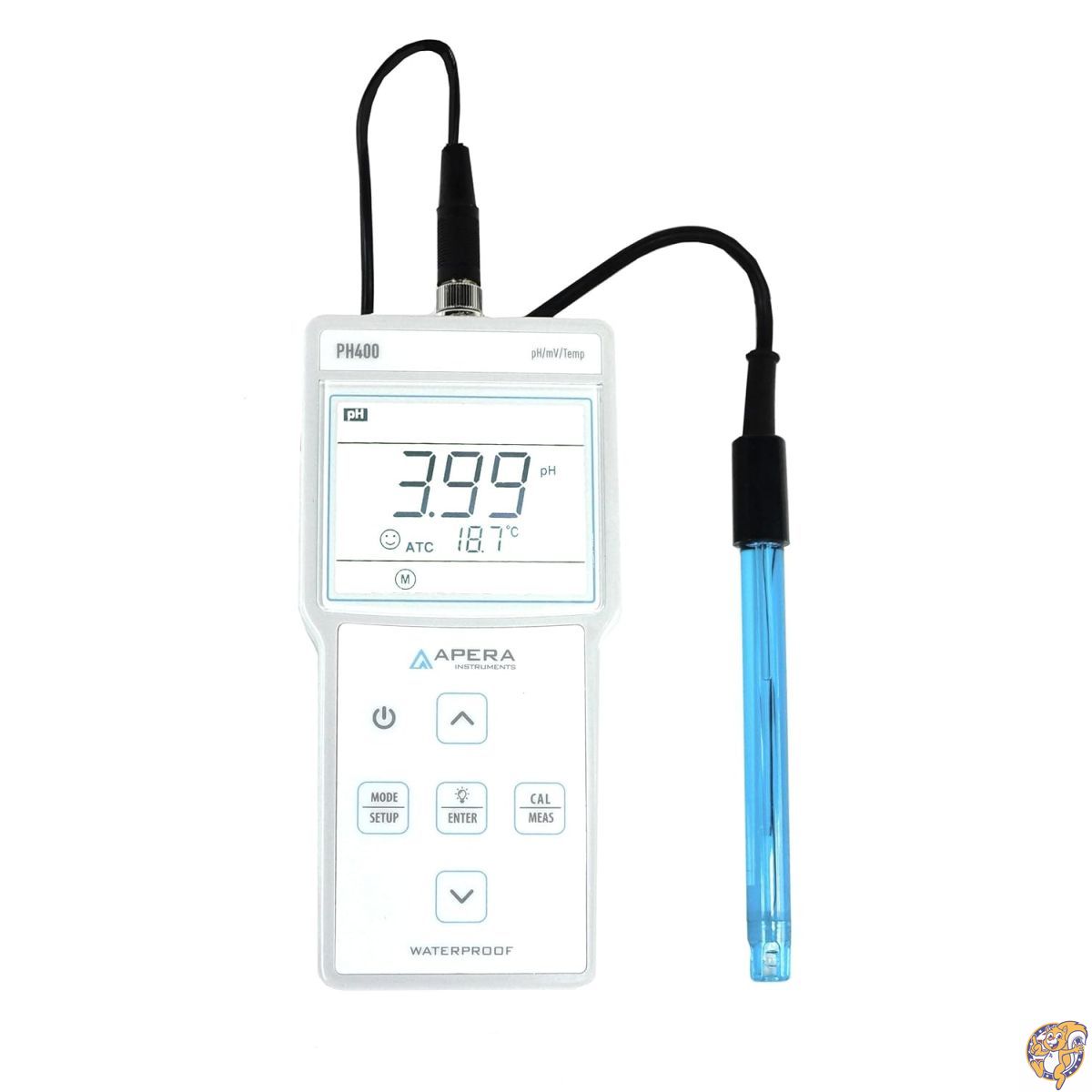 【ポイント2倍!15日】APERA ポータブルpHメーター PH400 精度:±0.01pH 自動校正3ポイント 4.01,6.86,9.18/各50Ml校正液 標準付属