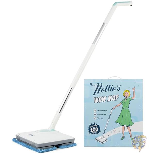 【クーポン配信中】ネリーズ ワオ モップ 掃除用品 コードレス 軽量 充電式 ホワイト NWM Nellie's