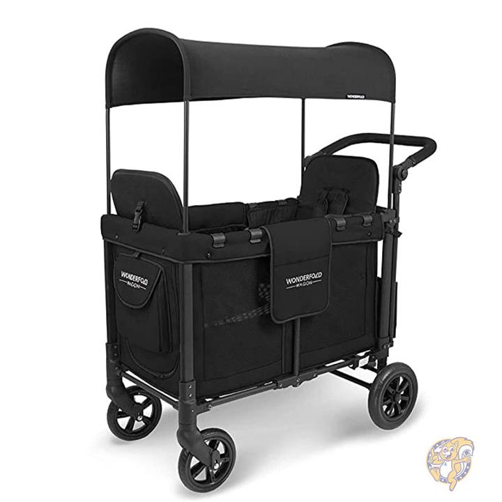 WONDERFOLD ワンダーフォールド ベヒー用品 2人乗りベビーカー ワゴン ブラック W2OG-BLK