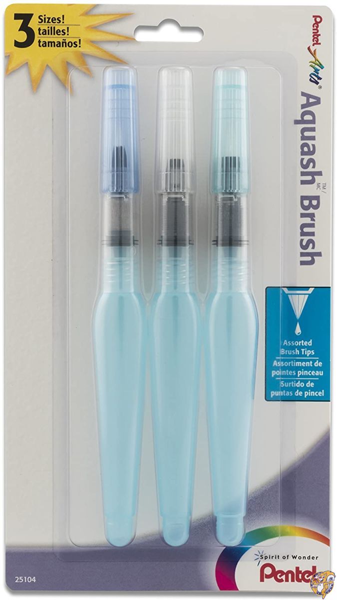 【クーポン配信中】Pentel Arts Aquash Water Brush Set 3/Pkg-Fine, Medium, Bold Points 送料無料