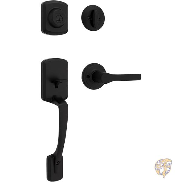 【クーポン配信中】ドアロックハンドル&デッドボルトセット 玄関ドア ハンドルセット SmartKey Rekey 96870-172 Kwikset｜パームスアメリカ