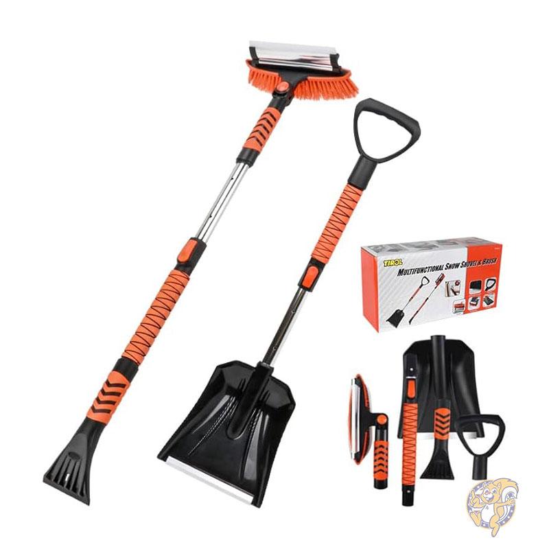 【クーポン配信中】アイススクレーパー &スノーブラシ スノーショベル スノーブラシ T88829 TIROL チロル 雪下ろし 大雪 家庭用 業務用 簡単 歩道 除雪|パームスアメリカ