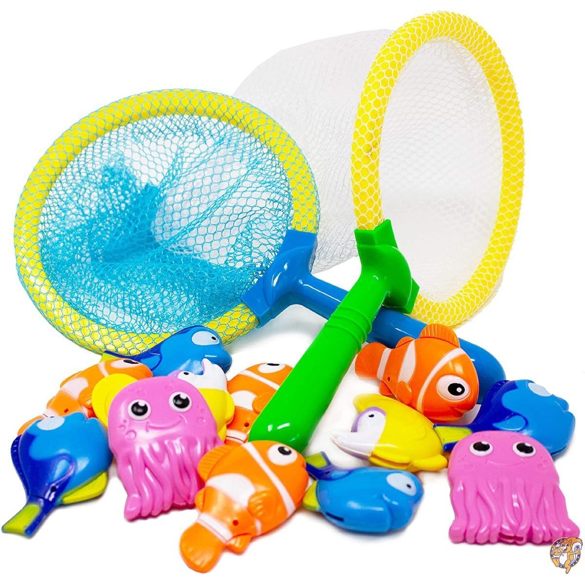 【5日6時間限定!1000円クーポン10名様】Boley 14PC Sinking Dive and Grab Net Fishing Pool Toys for Kids - 送料無料画像