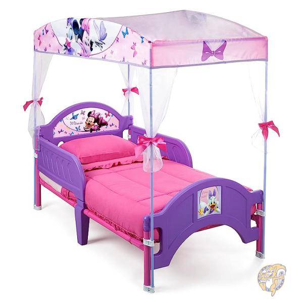 【20日最大4000円クーポン】デルタ チルドレン Delta ディズニー 子供用 ミニーマウス キャノピー付き ベッド トドラー 幼児用 パープル 子供部屋 ミニーちゃん 屋根付き|パームスアメリカ