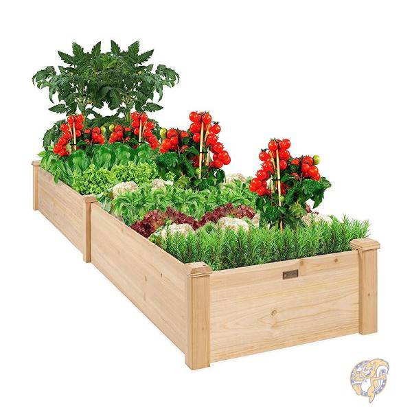 【クーポン配信中】Best Choice Products ベストチョイス ガーデニング 屋外 木製 植物 プランター ナチュラル SKY2376