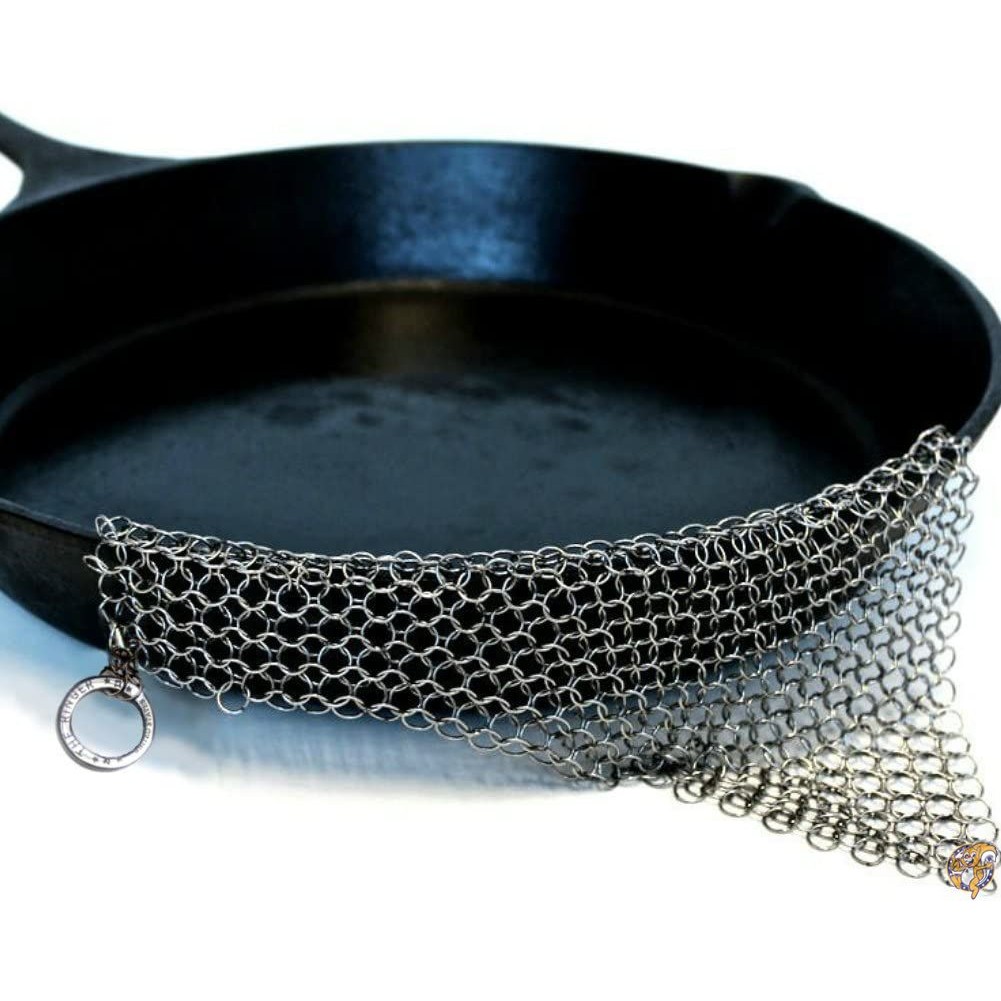 TheリンガーCast Iron Cleaner XL 8 x 6インチステンレススチールChainmail 送料無料